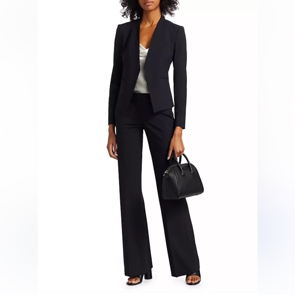 Theory Lanai Collarless Crop Blazer Size 0 Black